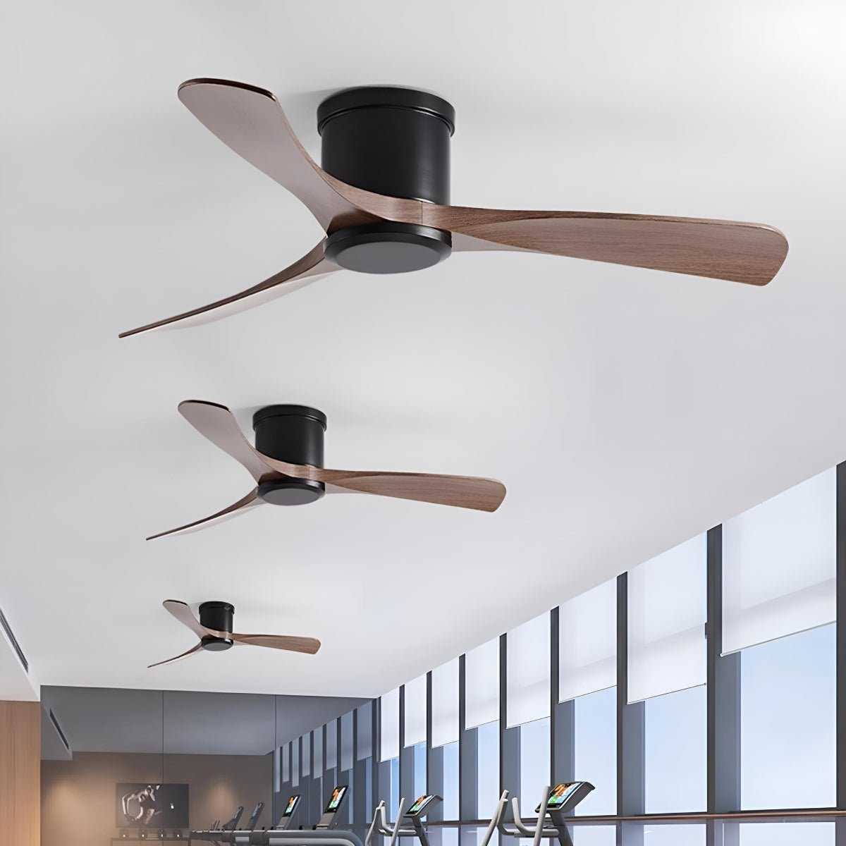 Modern 3-Blade Wood Ceiling Fan with 6-Speed DC Motor