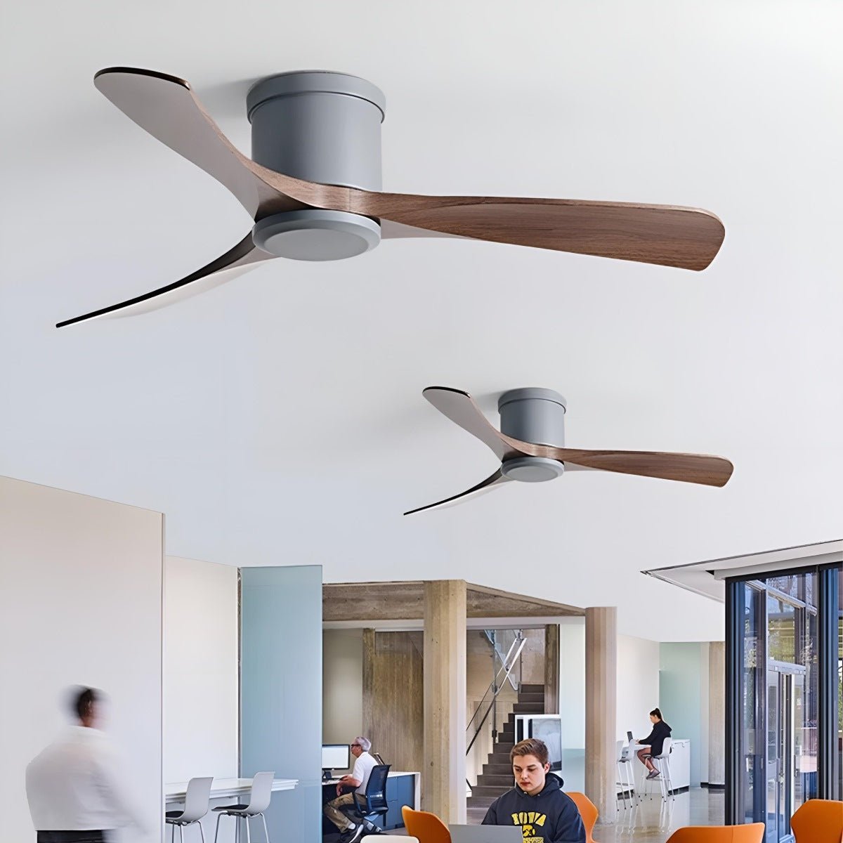Modern 3-Blade Wood Ceiling Fan with 6-Speed DC Motor