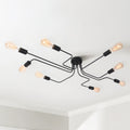 Modern 8-Light Flush Mount Ceiling Light with Industrial Design | Striking Ambiance for Contemporary Spaces