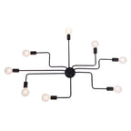 Modern 8-Light Flush Mount Ceiling Light with Industrial Design | Striking Ambiance for Contemporary Spaces