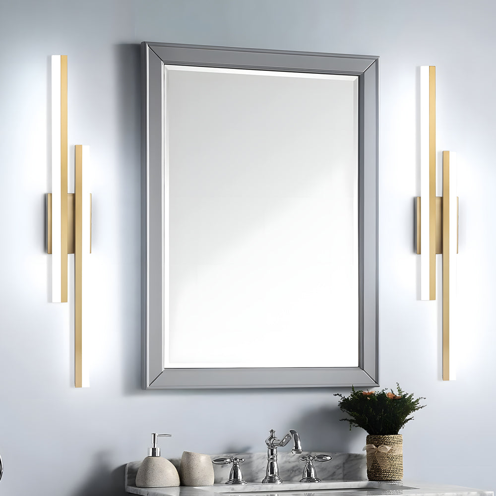 Modern Asymmetric Vanity Light Bar with Adjustable Color Temperature | Stylish Iron Bathroom Lighting for Flexible Illumination