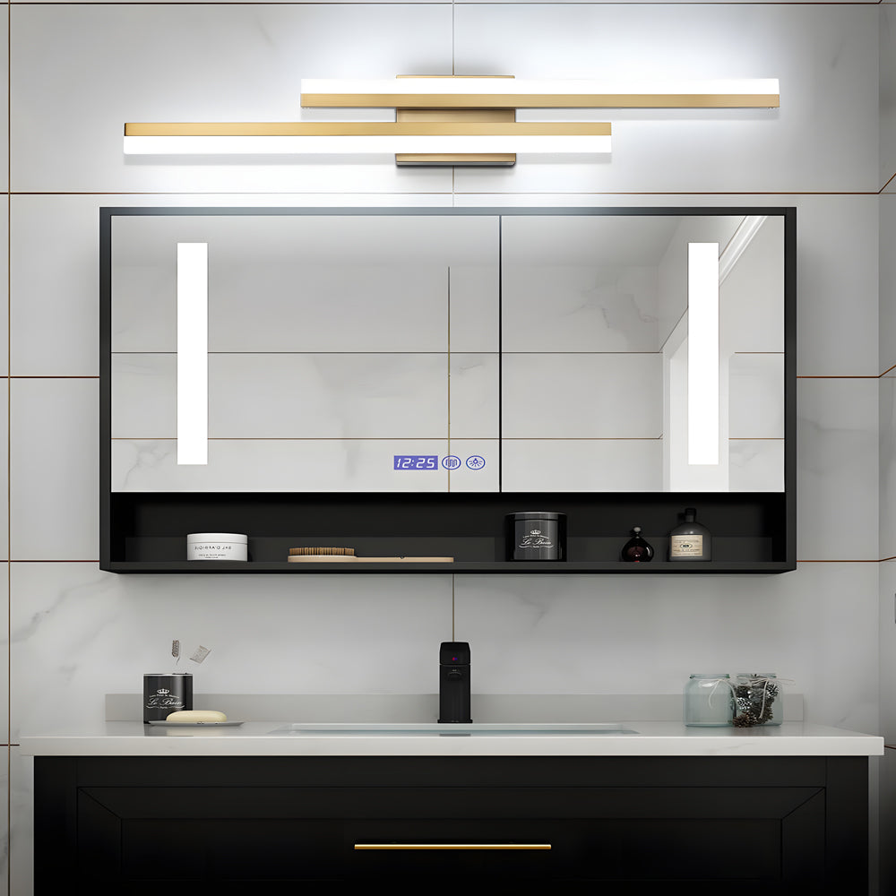 Modern Asymmetric Vanity Light Bar with Adjustable Color Temperature | Stylish Iron Bathroom Lighting for Flexible Illumination