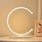 Modern C Shaped Table Lamp with Touch Control & Adjustable Color Temperatures | Stylish Desk & Bedside Lighting for Ambient Comfort