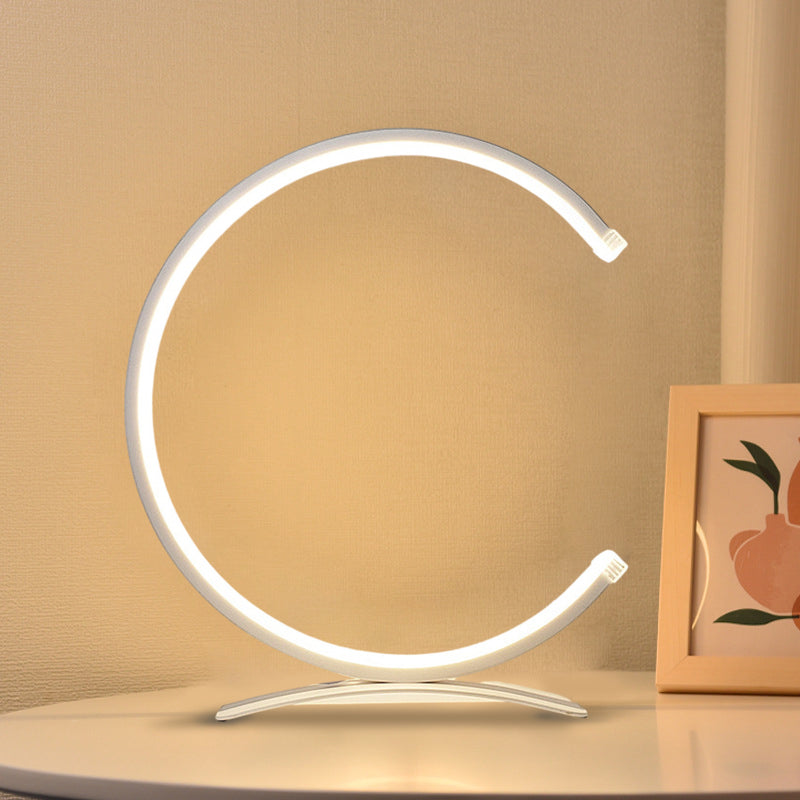 Modern C Shaped Table Lamp with Touch Control & Adjustable Color Temperatures | Stylish Desk & Bedside Lighting for Ambient Comfort