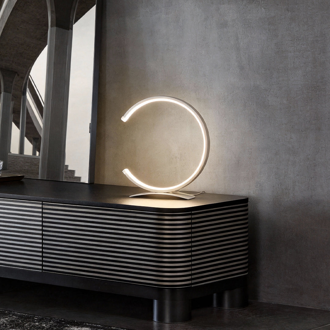 Modern C Shaped Table Lamp with Touch Control & Adjustable Color Temperatures | Stylish Desk & Bedside Lighting for Ambient Comfort
