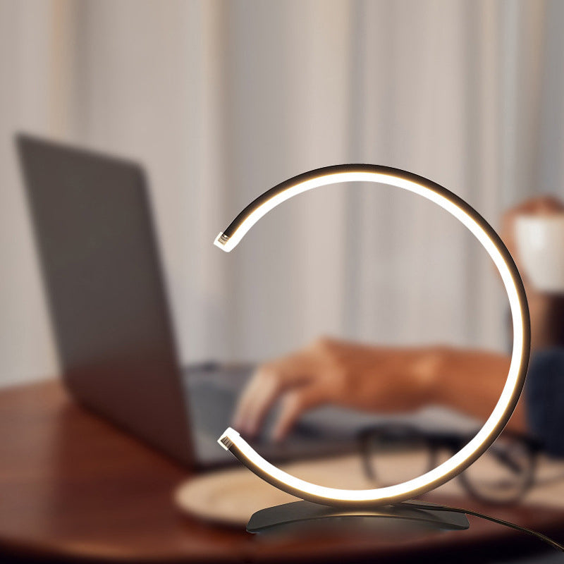 Modern C Shaped Table Lamp with Touch Control & Adjustable Color Temperatures | Stylish Desk & Bedside Lighting for Ambient Comfort