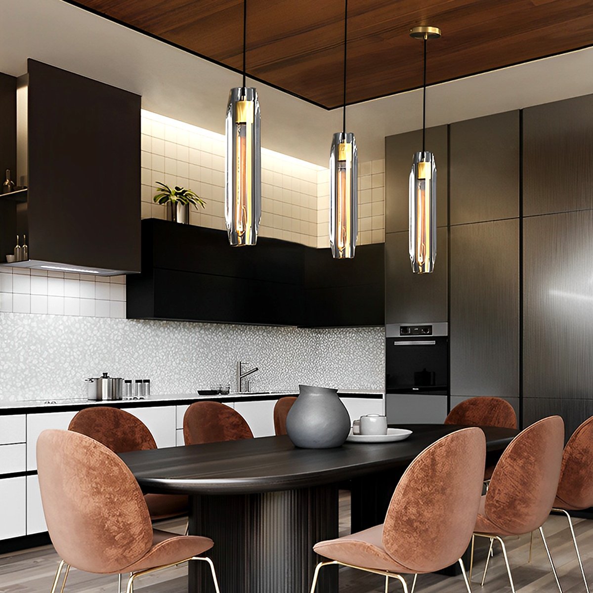 Modern Camellia Crystal Pendant Light