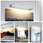 Modern Chrome Vanity Light | 360° Rotatable Head with Acrylic Shade for Perfect Bathroom Lighting