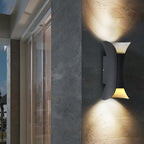 Modern Curved Wall Light | LED Sconce with Dual Directional Projection | Waterproof Design for Outdoor Spaces