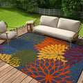 Modern Floral Area Rug with Anti-Slip Backing | Washable Design for Indoor and Outdoor Use