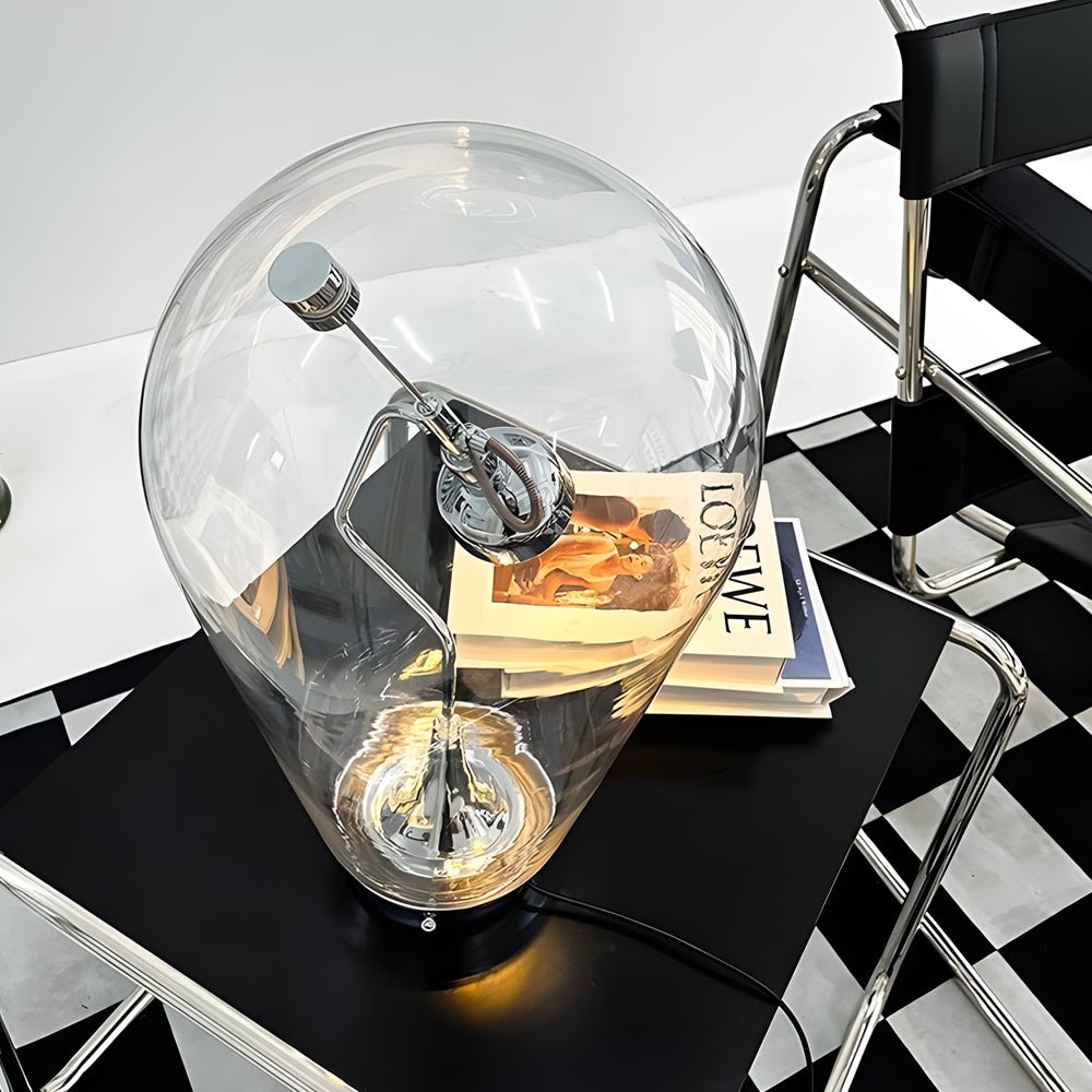 Schreibtischleuchte aus Glas mit Touch-Dimmer, schwarz