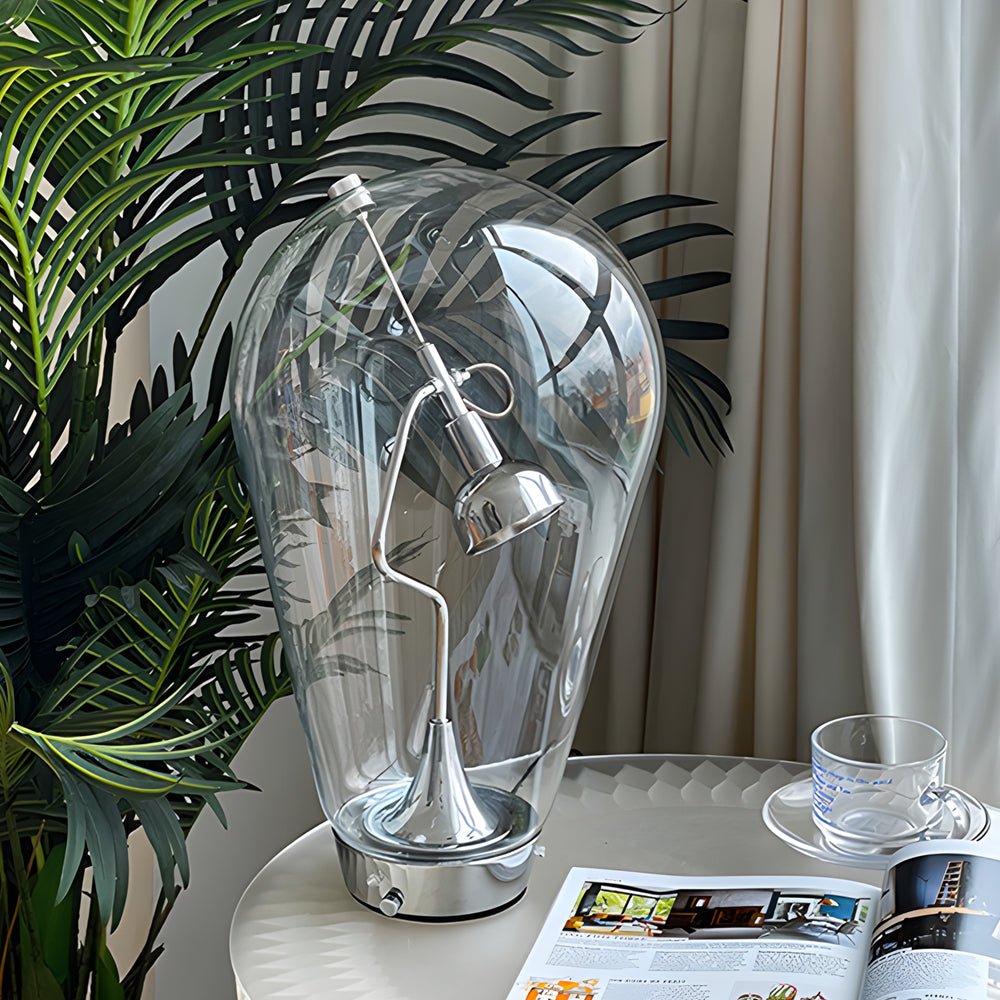 Schreibtischleuchte aus Glas mit Touch-Dimmer, schwarz