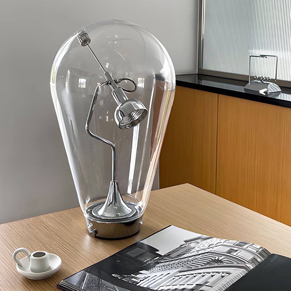 Schreibtischleuchte aus Glas mit Touch-Dimmer, schwarz