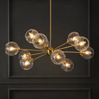 Modern Globe Sputnik Chandelier Light with 12 Dimmable Bulbs | Adjustable Height Design for Stunning Dining Room Illumination