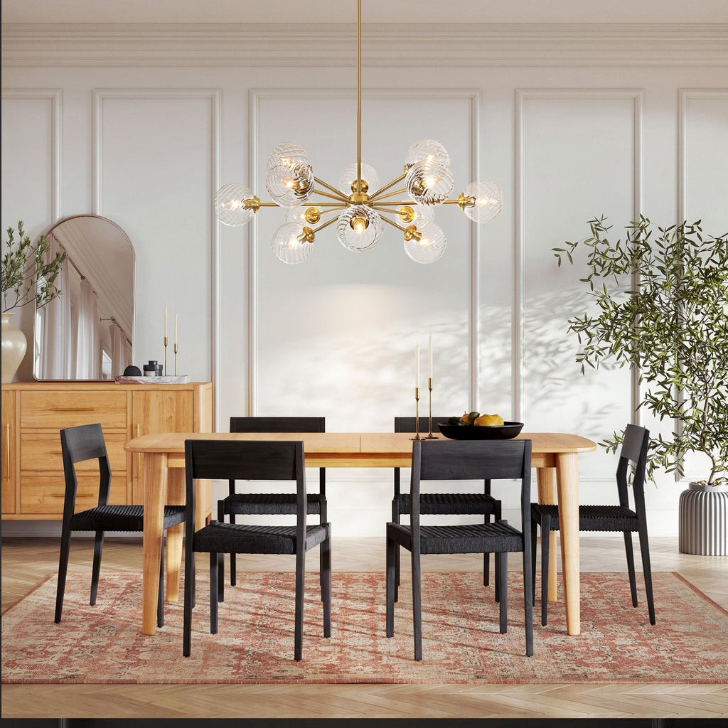 Modern Globe Sputnik Chandelier Light with 12 Dimmable Bulbs | Adjustable Height Design for Stunning Dining Room Illumination