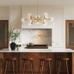Modern Globe Sputnik Chandelier Light with 12 Dimmable Bulbs | Adjustable Height Design for Stunning Dining Room Illumination