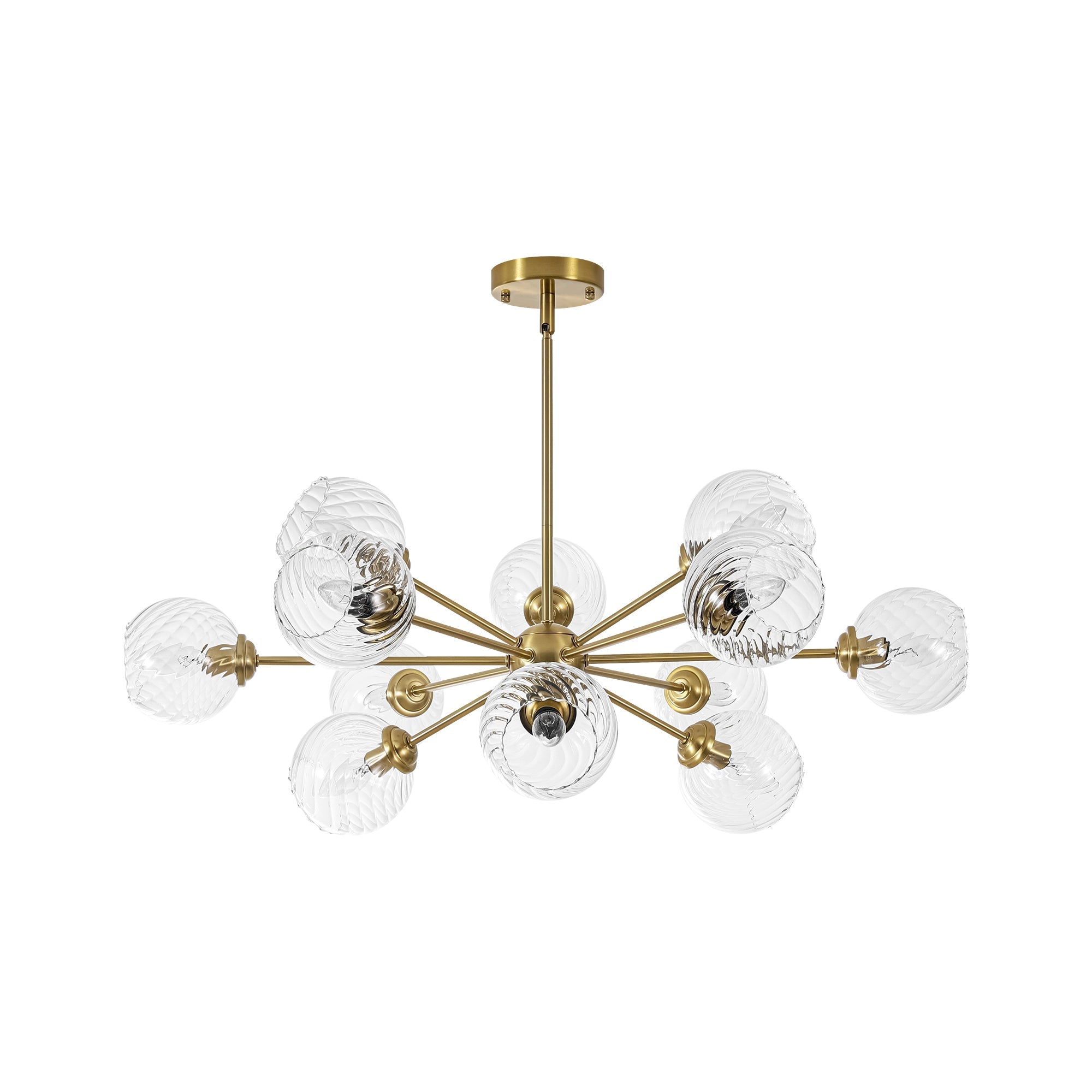 Modern Globe Sputnik Chandelier Light with 12 Dimmable Bulbs | Adjustable Height Design for Stunning Dining Room Illumination