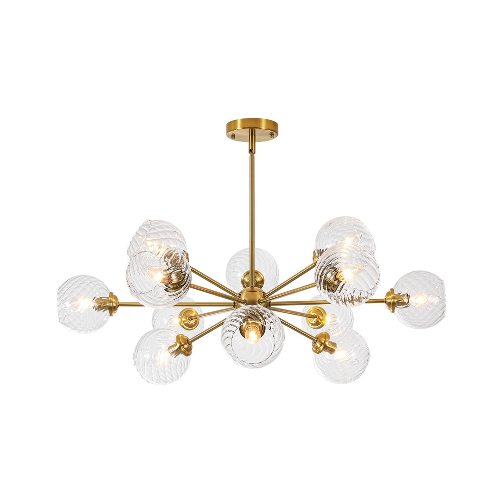 Modern Globe Sputnik Chandelier Light with 12 Dimmable Bulbs | Adjustable Height Design for Stunning Dining Room Illumination