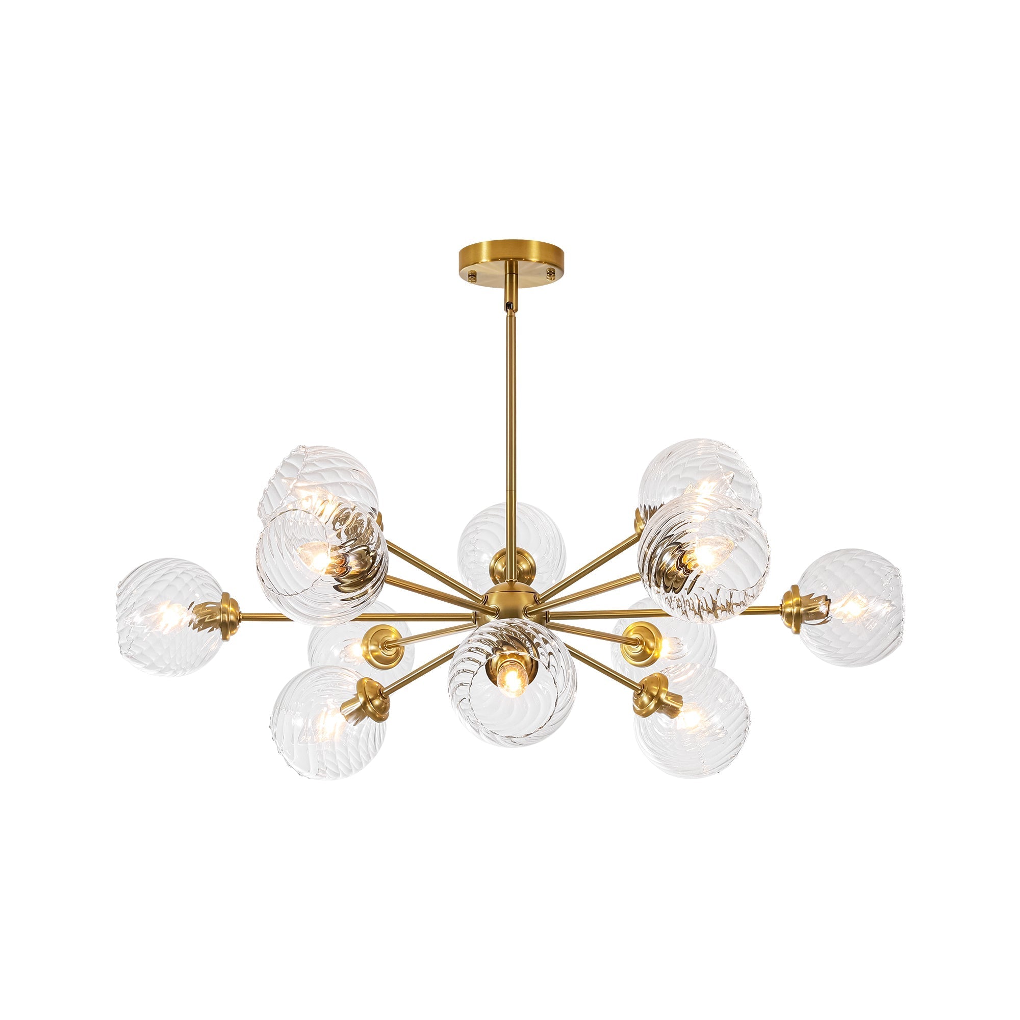 Modern Globe Sputnik Chandelier Light with 12 Dimmable Bulbs | Adjustable Height Design for Stunning Dining Room Illumination