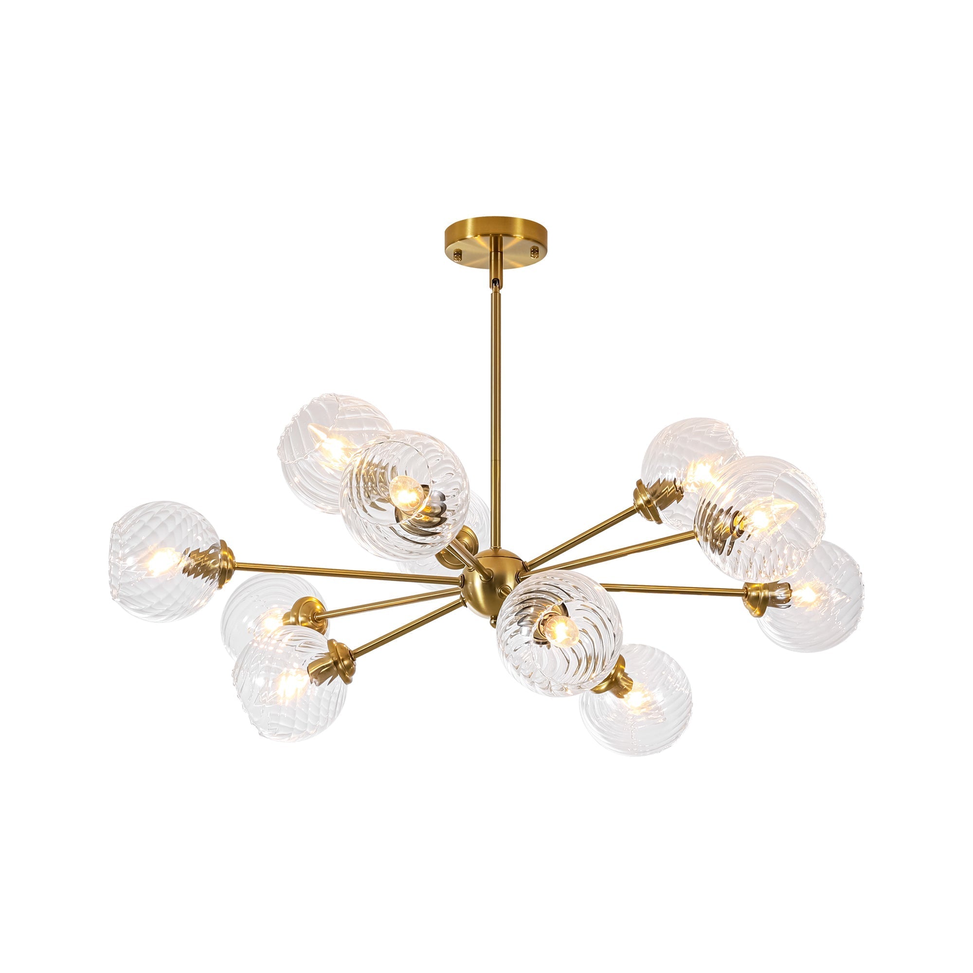 Modern Globe Sputnik Chandelier Light with 12 Dimmable Bulbs | Adjustable Height Design for Stunning Dining Room Illumination