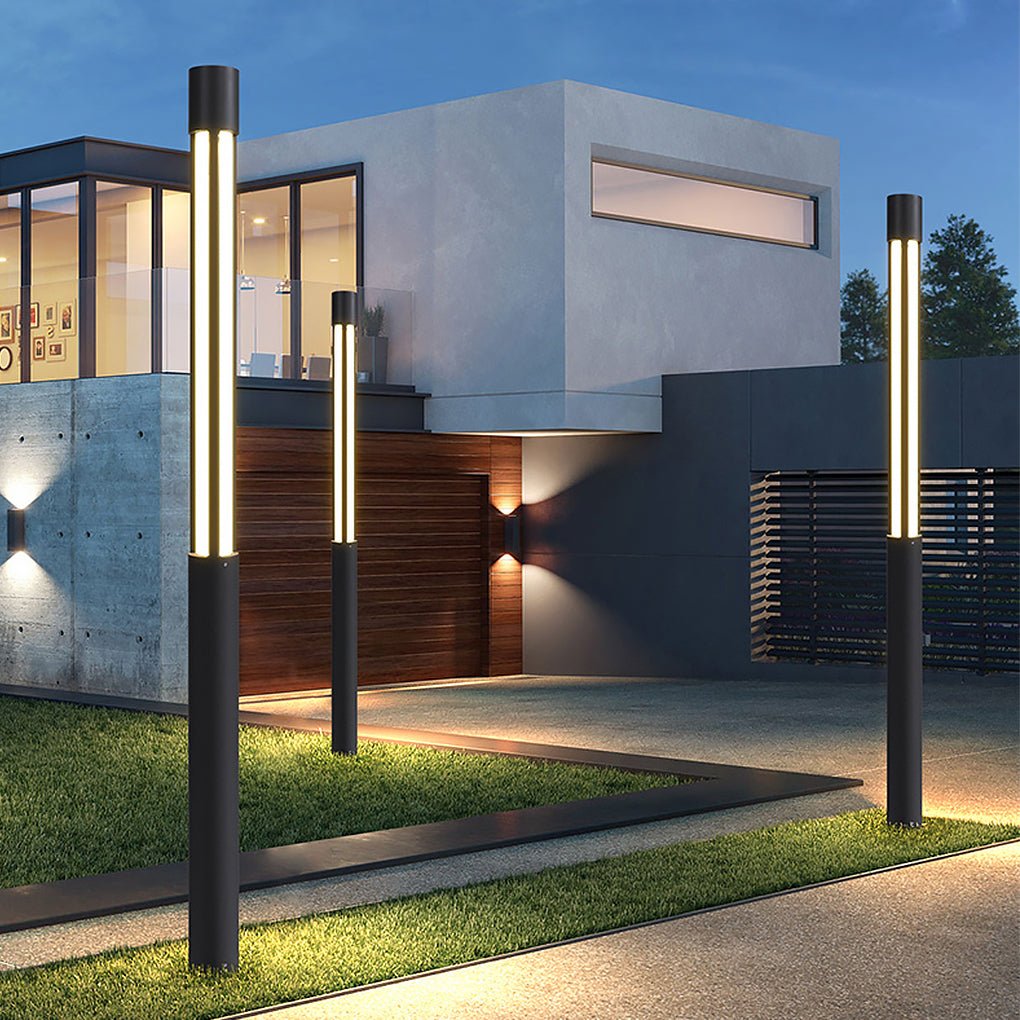 Modern LED Bollard Lights | Cylindrical Outdoor Design with Waterproof Rating | Ideal for Elegant Pathway Illumination