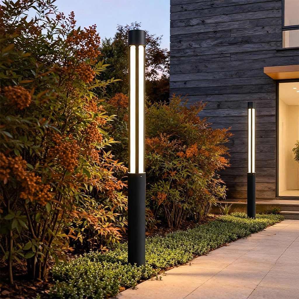 Modern LED Bollard Lights | Cylindrical Outdoor Design with Waterproof Rating | Ideal for Elegant Pathway Illumination