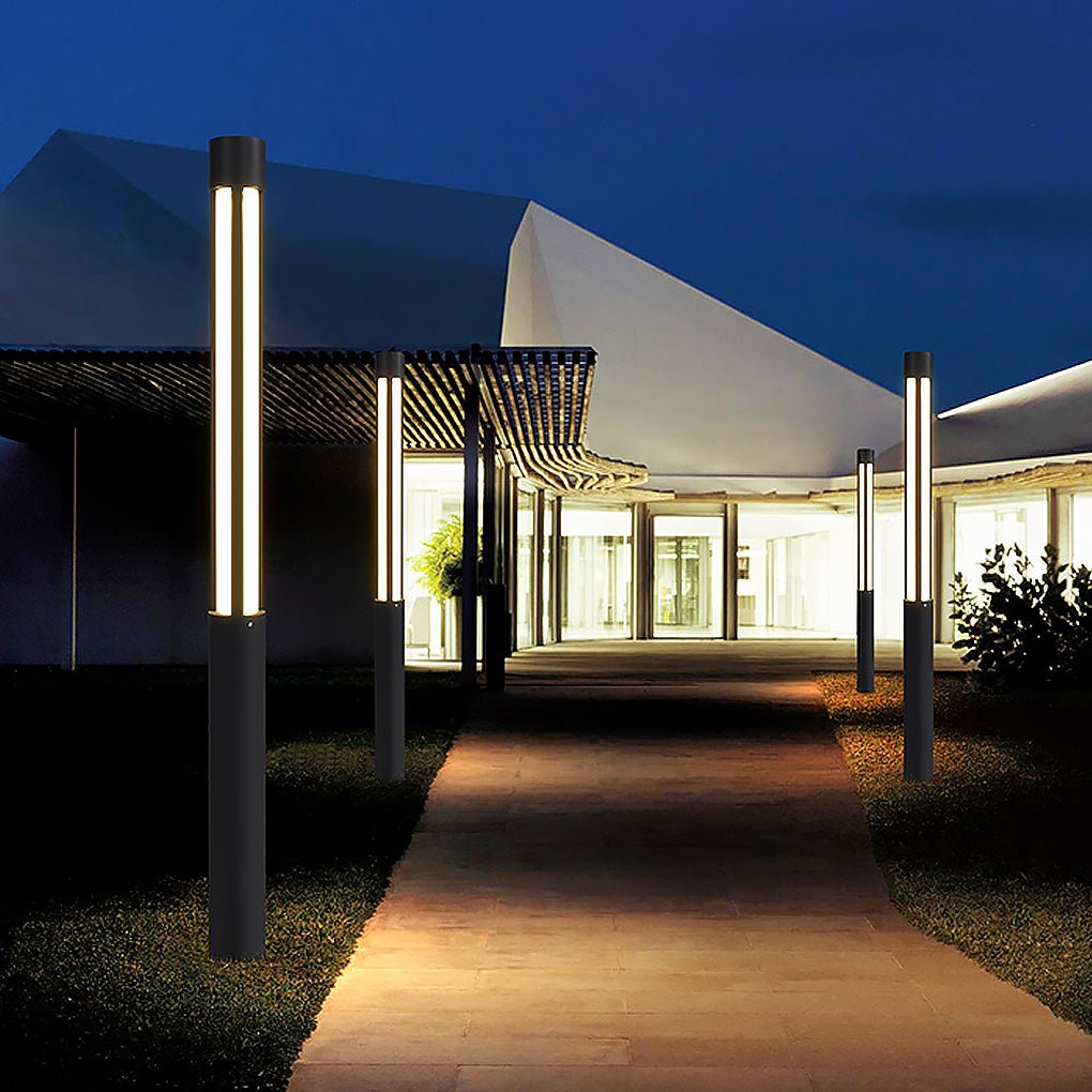 Modern LED Bollard Lights | Cylindrical Outdoor Design with Waterproof Rating | Ideal for Elegant Pathway Illumination