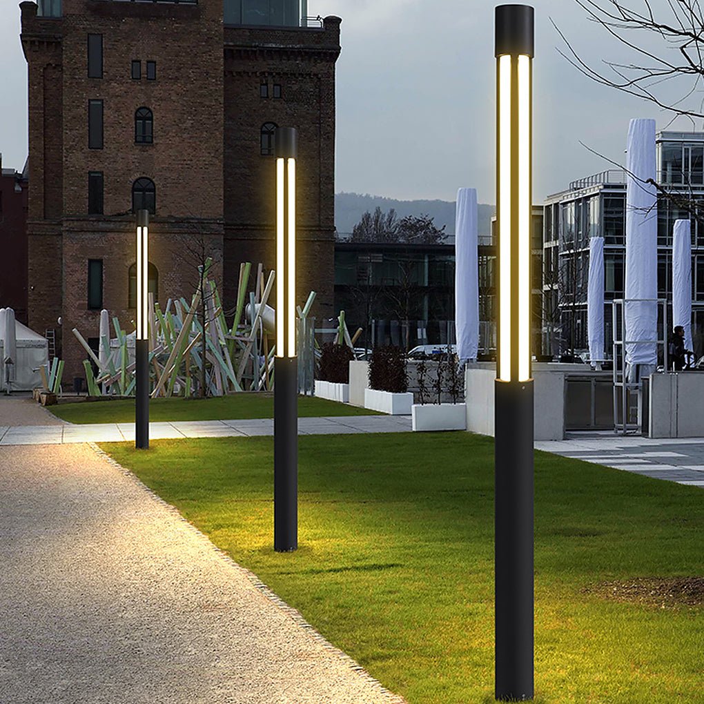 Modern LED Bollard Lights | Cylindrical Outdoor Design with Waterproof Rating | Ideal for Elegant Pathway Illumination