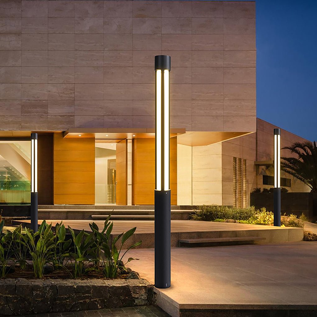 Modern LED Bollard Lights | Cylindrical Outdoor Design with Waterproof Rating | Ideal for Elegant Pathway Illumination