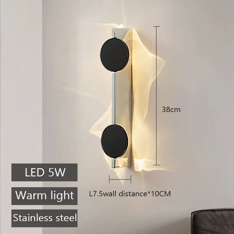 Modern Rotatable LED Stainless Steel Wall Sconce for Bedroom
