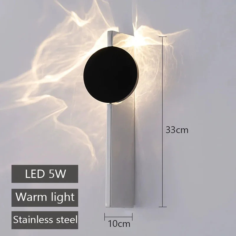 Modern Rotatable LED Stainless Steel Wall Sconce for Bedroom
