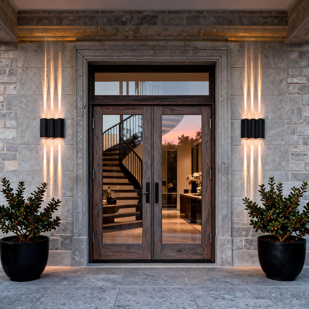 Modern LED Wall Light | Wavy Aluminum Design with Up-Down Projection | Stylish Outdoor Sconce for Enhanced Ambiance