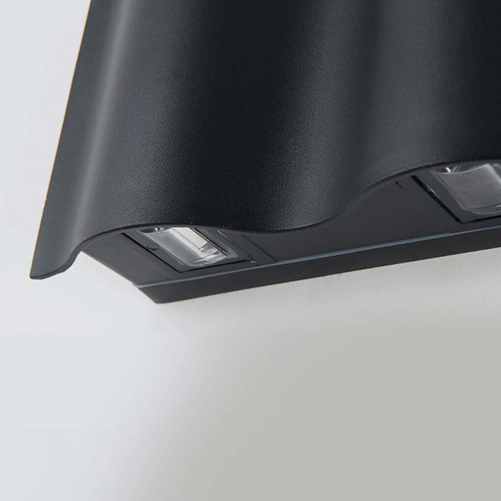 Modern LED Wall Light | Wavy Aluminum Design with Up-Down Projection | Stylish Outdoor Sconce for Enhanced Ambiance