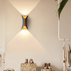 Modern LED Wall Sconces | Curved Design with Dual-Directional Lighting | Stylish Outdoor Illumination for Elegant Spaces