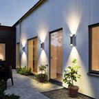 Modern LED Wall Sconces | Curved Design with Dual-Directional Lighting | Stylish Outdoor Illumination for Elegant Spaces