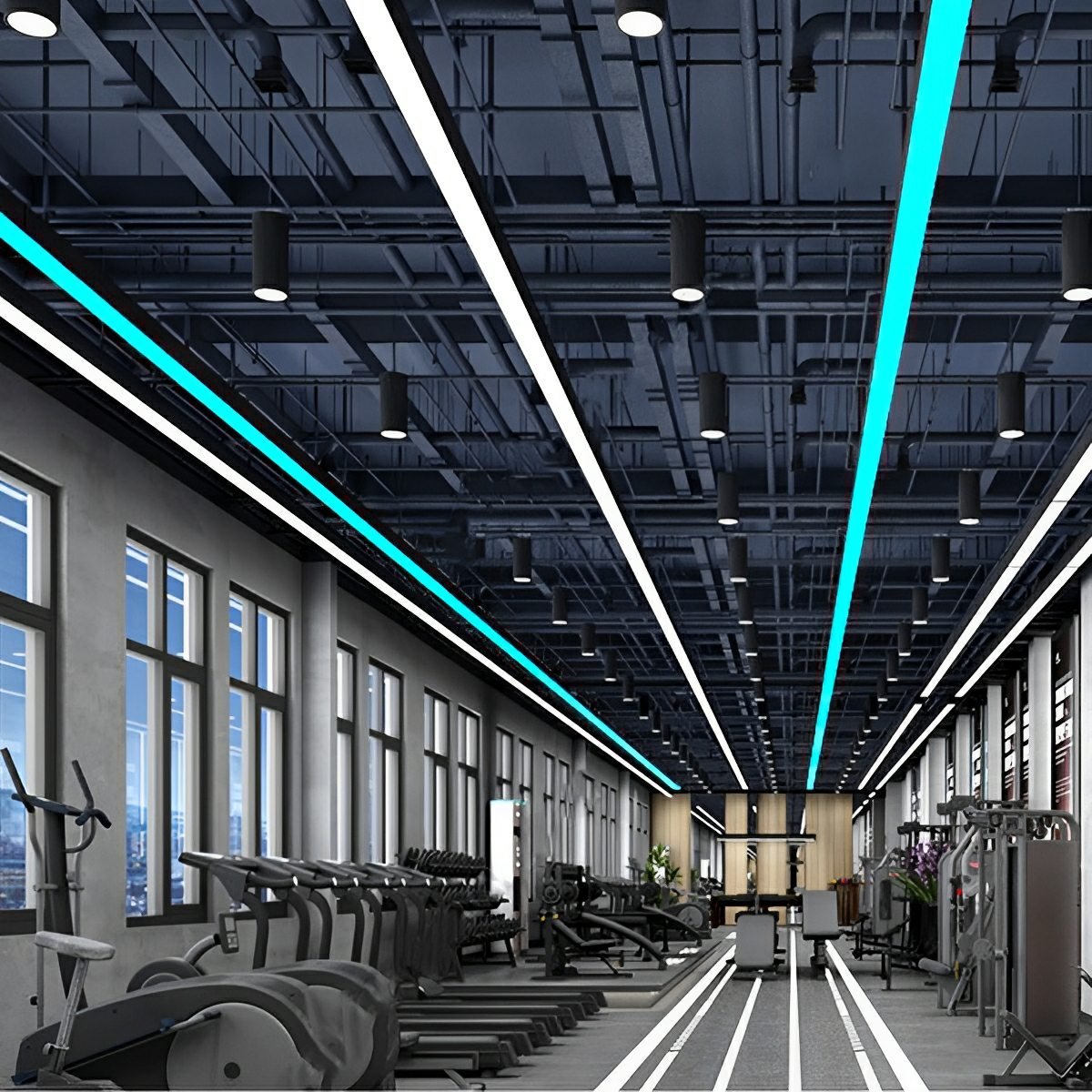 Modern Linear LED Office Pendant Light