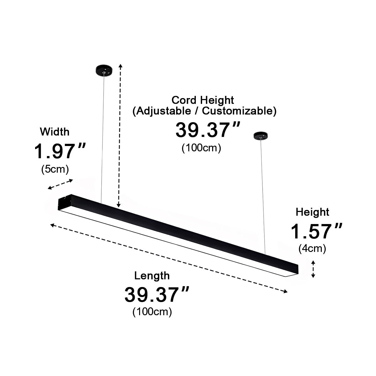Modern Linear LED Office Pendant Light