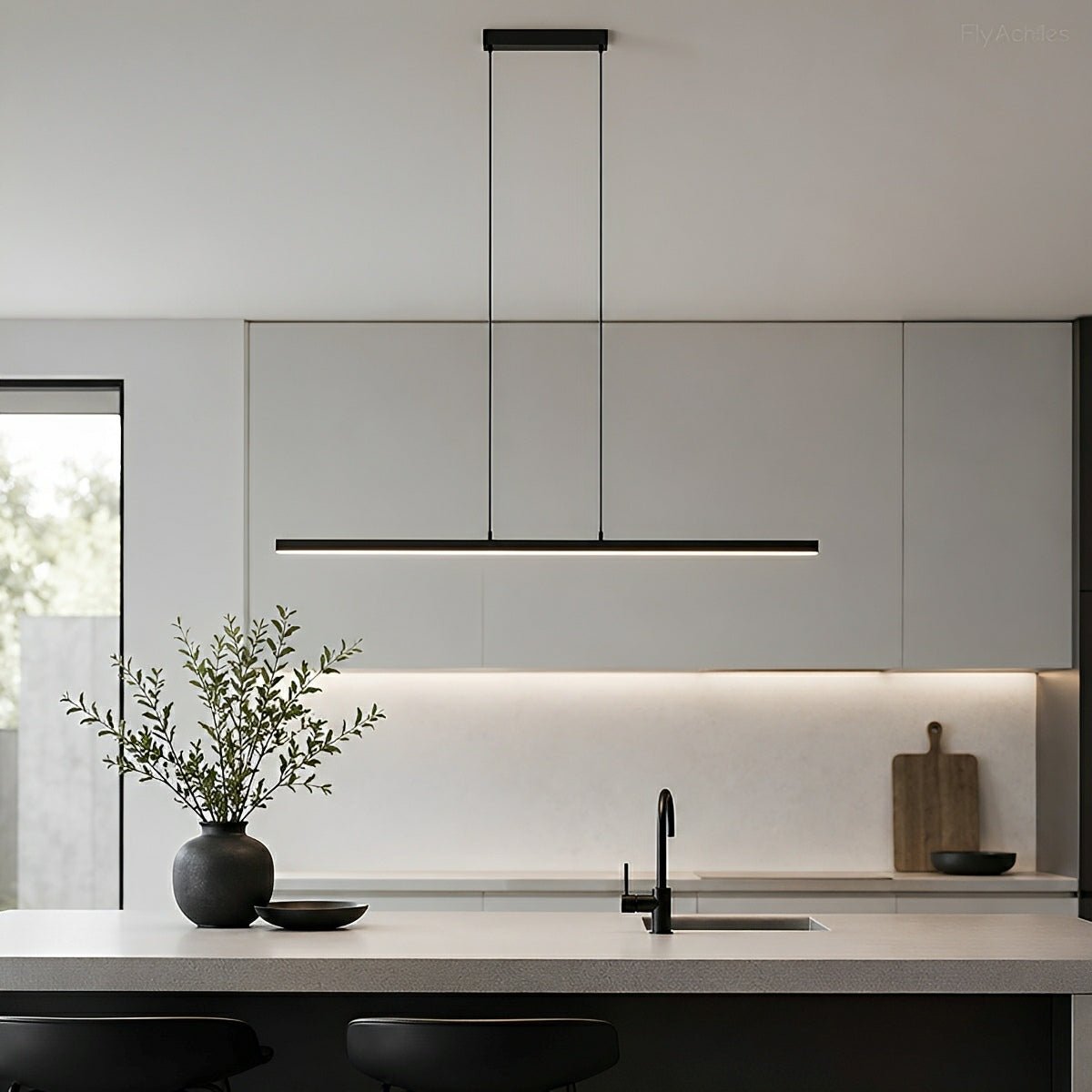 Modern Adjustable Up Down Linear LED Pendant Light