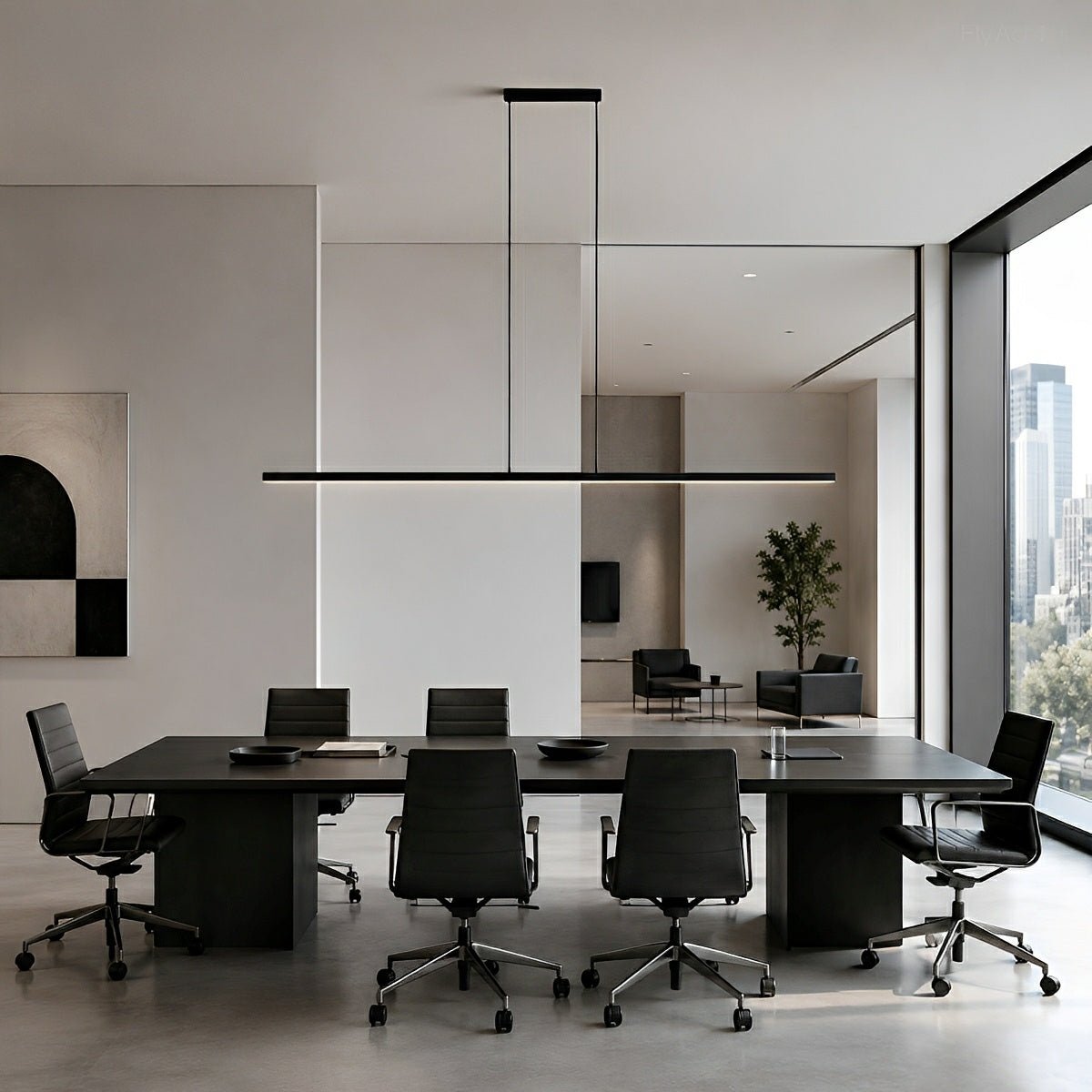 Modern Adjustable Up Down Linear LED Pendant Light