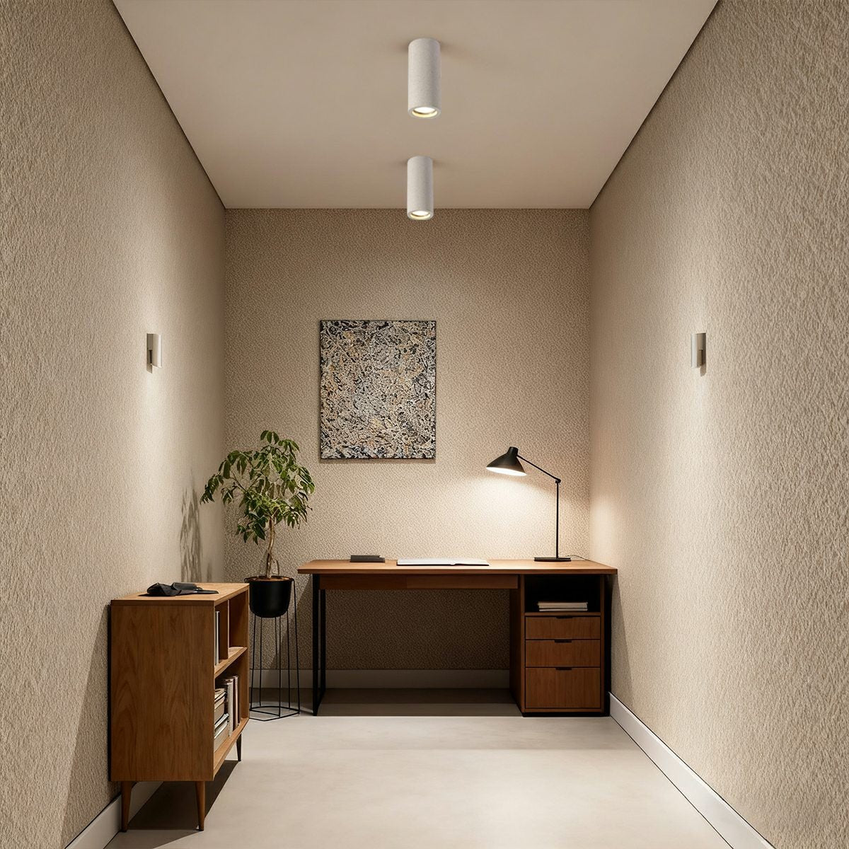Modern Round Concrete LED Ceiling Light