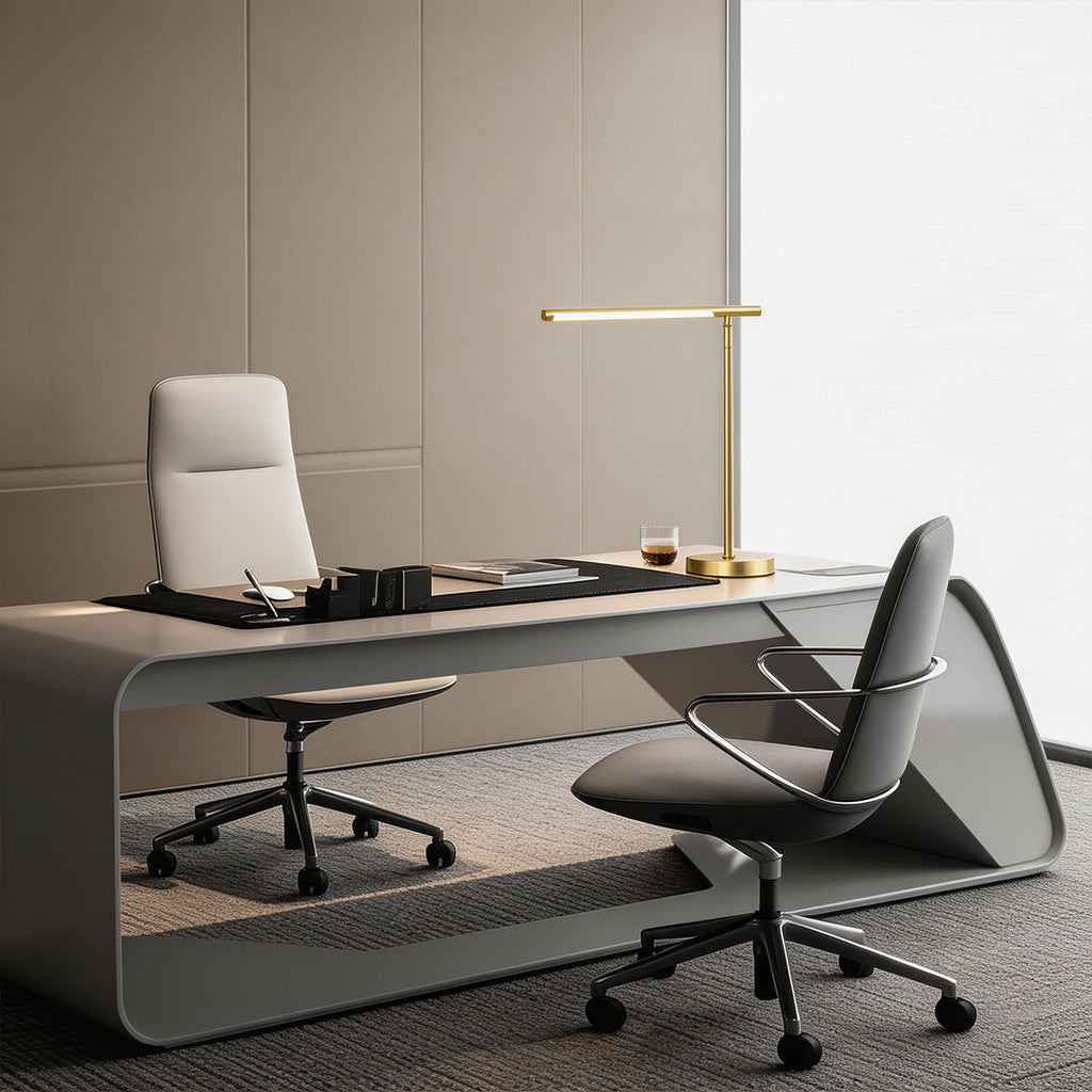 Modern Minimalist | Adjustable LED Desk Lamp with Brushed Copper Finish | Versatile Lighting for Home Office Tasks