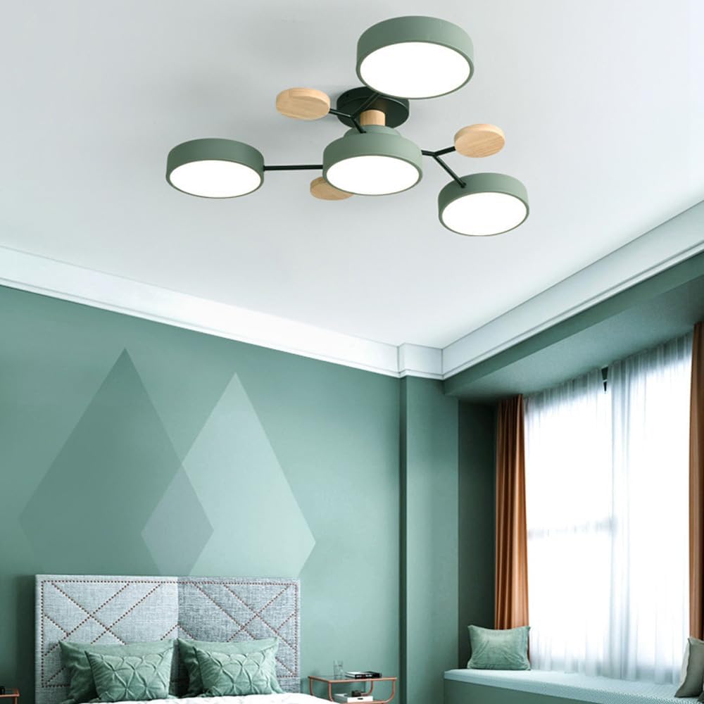 Multi Arm LED Ceiling Light with Circular Shades for Modern Spaces