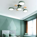 Multi Arm LED Ceiling Light with Circular Shades for Modern Spaces