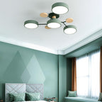 Multi Arm LED Ceiling Light with Circular Shades for Modern Spaces