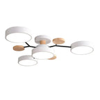 Multi Arm LED Ceiling Light with Circular Shades for Modern Spaces