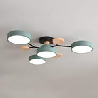 Multi Arm LED Ceiling Light with Circular Shades for Modern Spaces