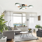 Multi Arm LED Ceiling Light with Circular Shades for Modern Spaces
