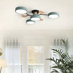 Multi Arm LED Ceiling Light with Circular Shades for Modern Spaces