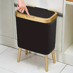 Modern Odour-Sealing Kitchen Trash Can with Elevated Legs | 15L Stylish Waste Bin for Home Organization