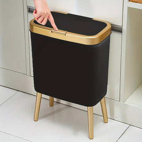 Modern Odour-Sealing Kitchen Trash Can with Elevated Legs | 15L Stylish Waste Bin for Home Organization
